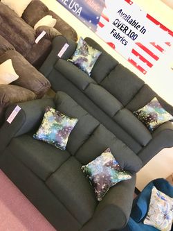 🇺🇸 Brand New Black Sofa Loveseat Set🇺🇸 $50 Down Takes It Home Today!