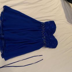 Royal Blue Beaded Homecoming Dress