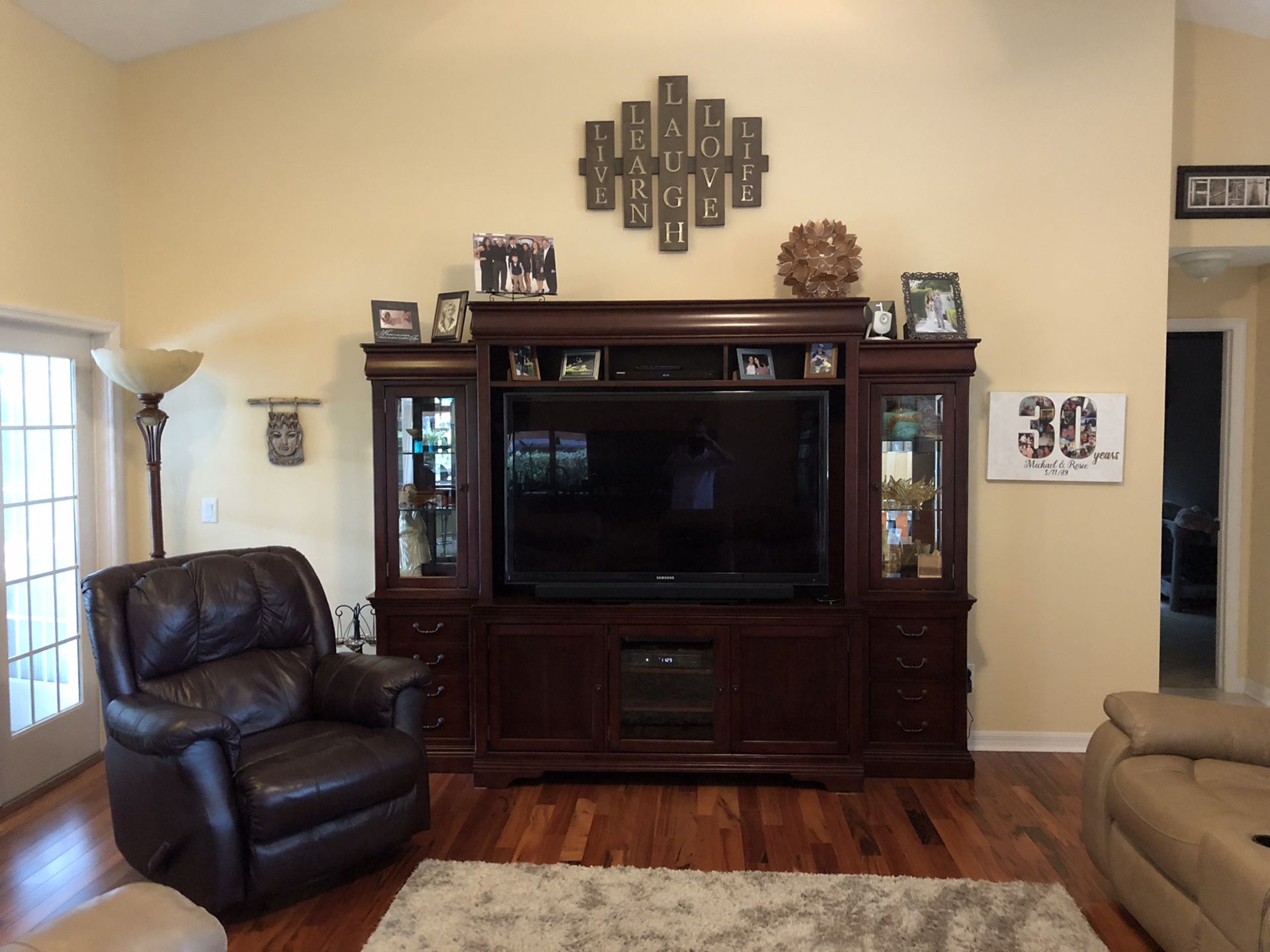 Havertys Cherry Wood 3 piece entertainment center for Sale in Dover, FL