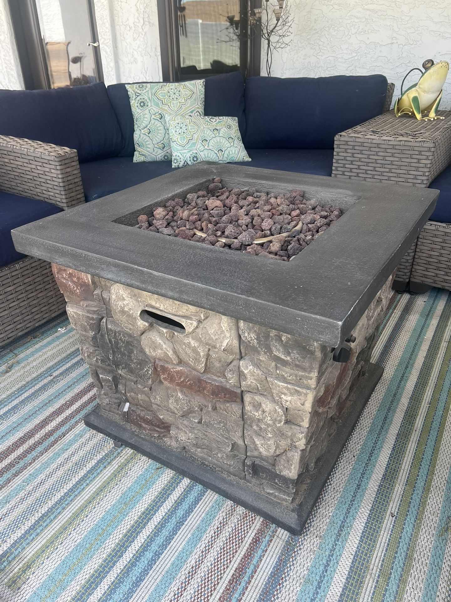 Propane Lava Stone Fireplace