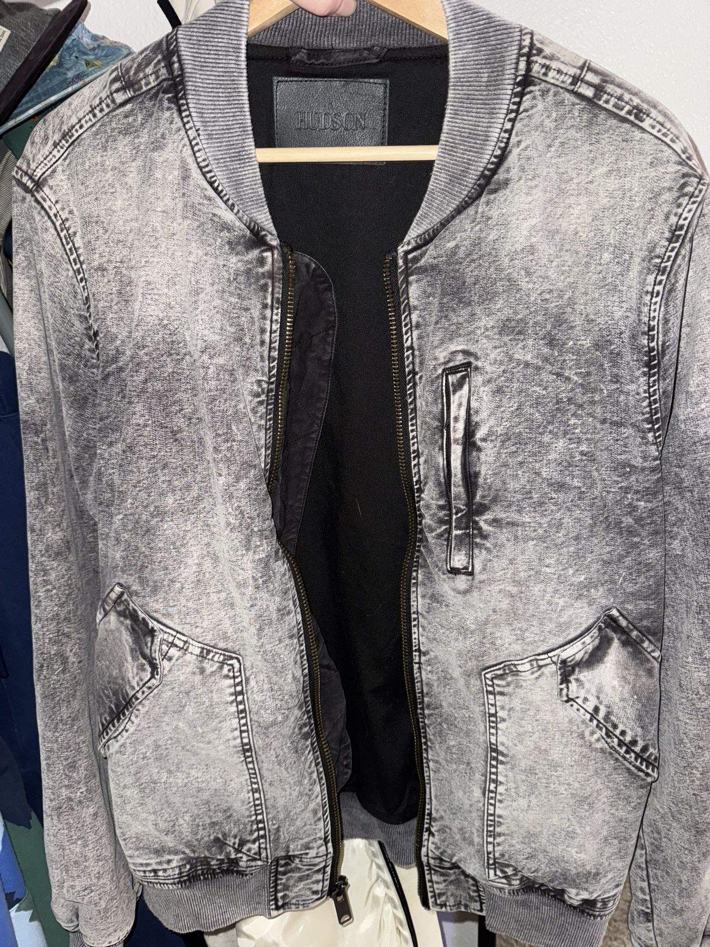 Denim Style Warm Coat Mens Size Medium/large