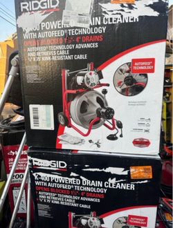 k-400 POWERED DRAIN CLEANER WITH AUTOFEED TECHNOLOGY 3/8 75ft