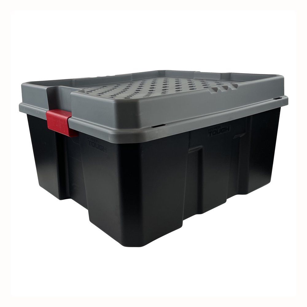 Hyper Tough 21 Gallon Plastic Storage Tote, Black Black - 21 Gallon