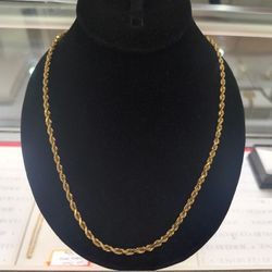 10k Solid Gold Rope Necklace 24 Grams 24 Long Regular Price $2000 Sale Price Cash Deals Only For Today $1499