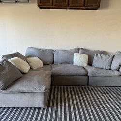 Gray Cloud Sectional Couch Sofa Sala 