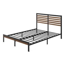 9” QUEEN BED FRAME WITH WOOD HEADBOARD 👇CROSSROADS 👇