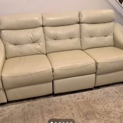 Like New Beautiful Designer Couch With Dual Recliners, Super Comfy Yet Supportive! It Is A Wall Hugger So Yes You Can Place Up Against The wall! 