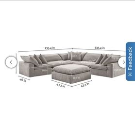 Sereen 6 PC Fabric Modular Sectional - TAUPE