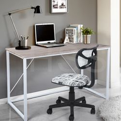 Homy Casa ELMO OAK 47.2" Office Desk for Home Workspace Open Box