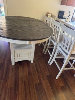 Tall table with 4 chairs solid wood