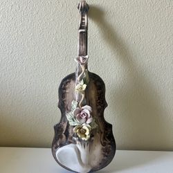 Capodimonte porcelain guitar wall hanging