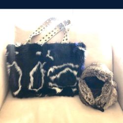 Beautiful Furry Bag With Hat 