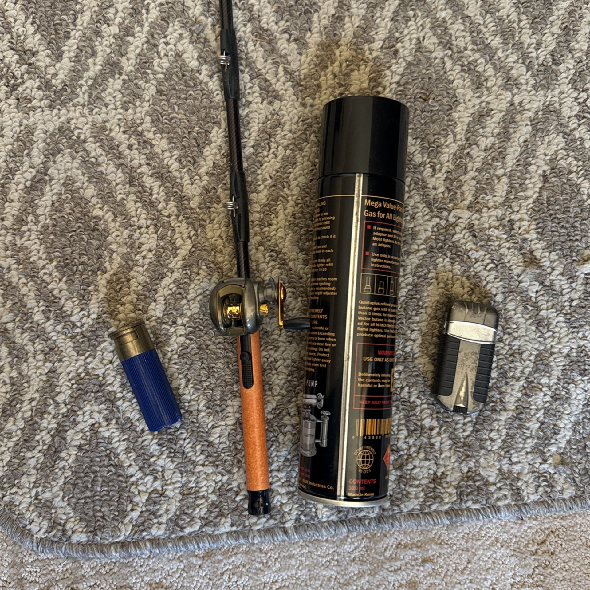 3 Working Butane Lighters- Refillable (Fishing Pole Lighter )