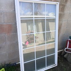 5ft x3ft white vinyl windows frame with grills
