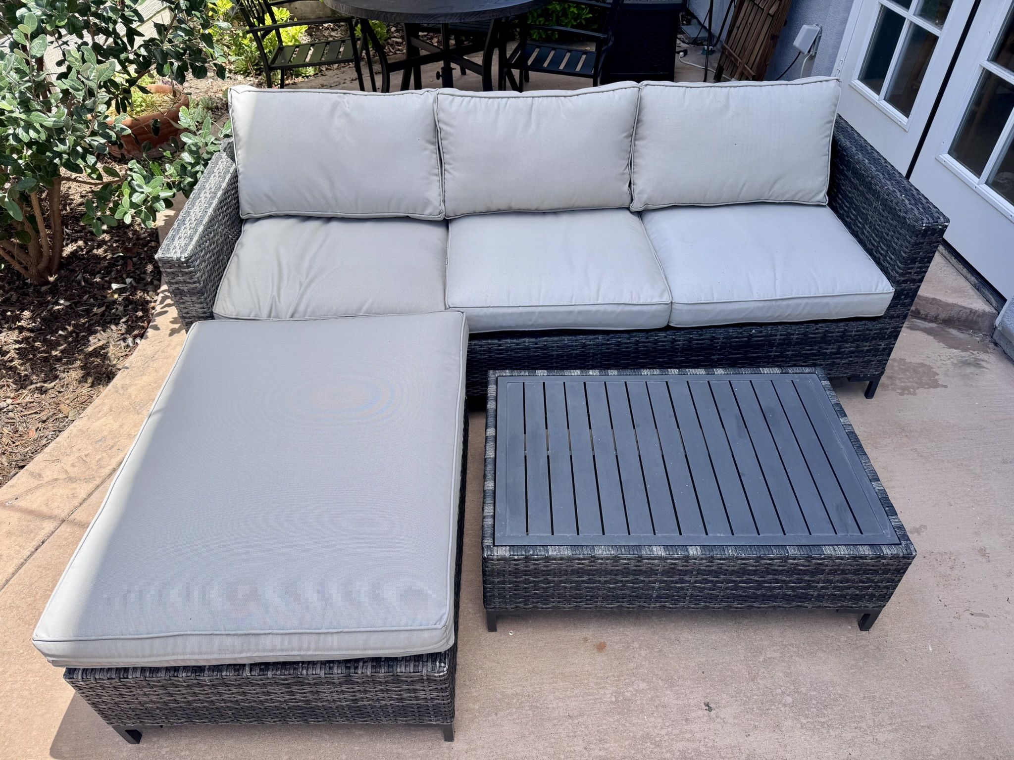 Outdoor Patio Sofa Coffee Table Ottoman Set