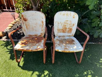 Two Vintage Outdoor Chairs - Beautiful Patina!