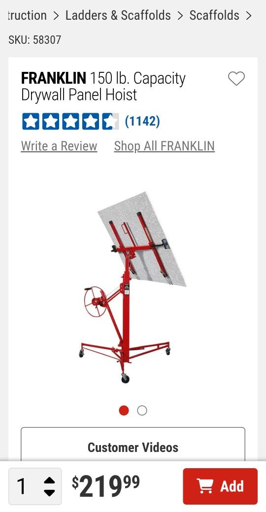 Sheet Rock Lift