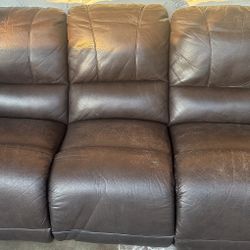 Leather Couch/ With Incline