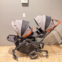 Contours Curve V2 Convertible Tandem Double Stroller-Leather trim