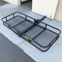 (New in box) $125 Folding Cargo Rack Carrier 60x25 Inches Fold Up Basket 2” Hitch Receiver, 500lbs Max