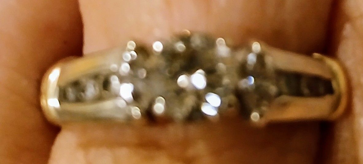 Wedding Ring Set 6 1/2 White And Yellow Gold