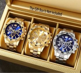 Geneva Chronograph Style Watches Set of 3