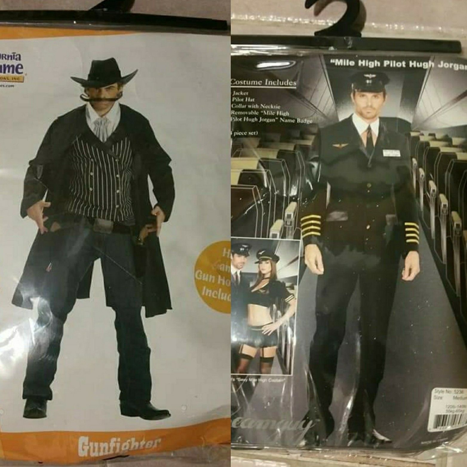 Mens (M) mile high pilot and (L) cowboy easy last minute Halloween costume.