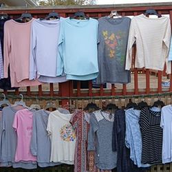 Med. & Lg Shirts. Size 8 & 10 Capris. 