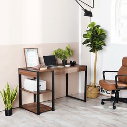 Homy Casa SOLEIL 47.2" Computer Desk Modern Office Workspace Table Open Box