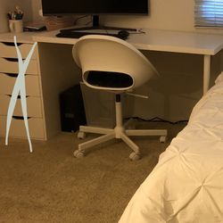 IKEA Tabletop W/ 2 Legs (NO cabinet), Rolling Chair