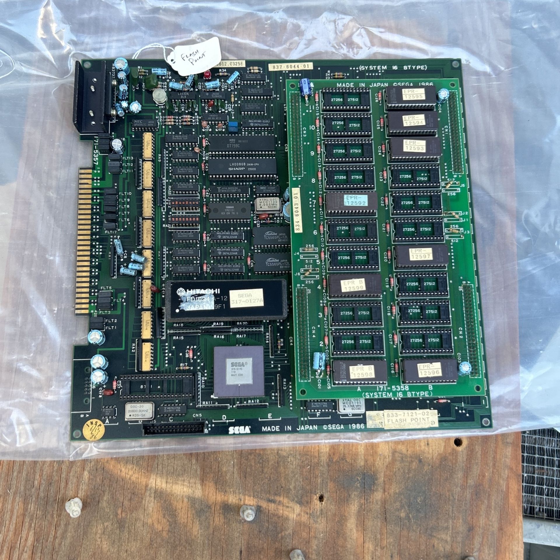 Working Sega Flash Point 1986 System 16 B Type Arcade Video Game Pcb Board Hitachi of-m