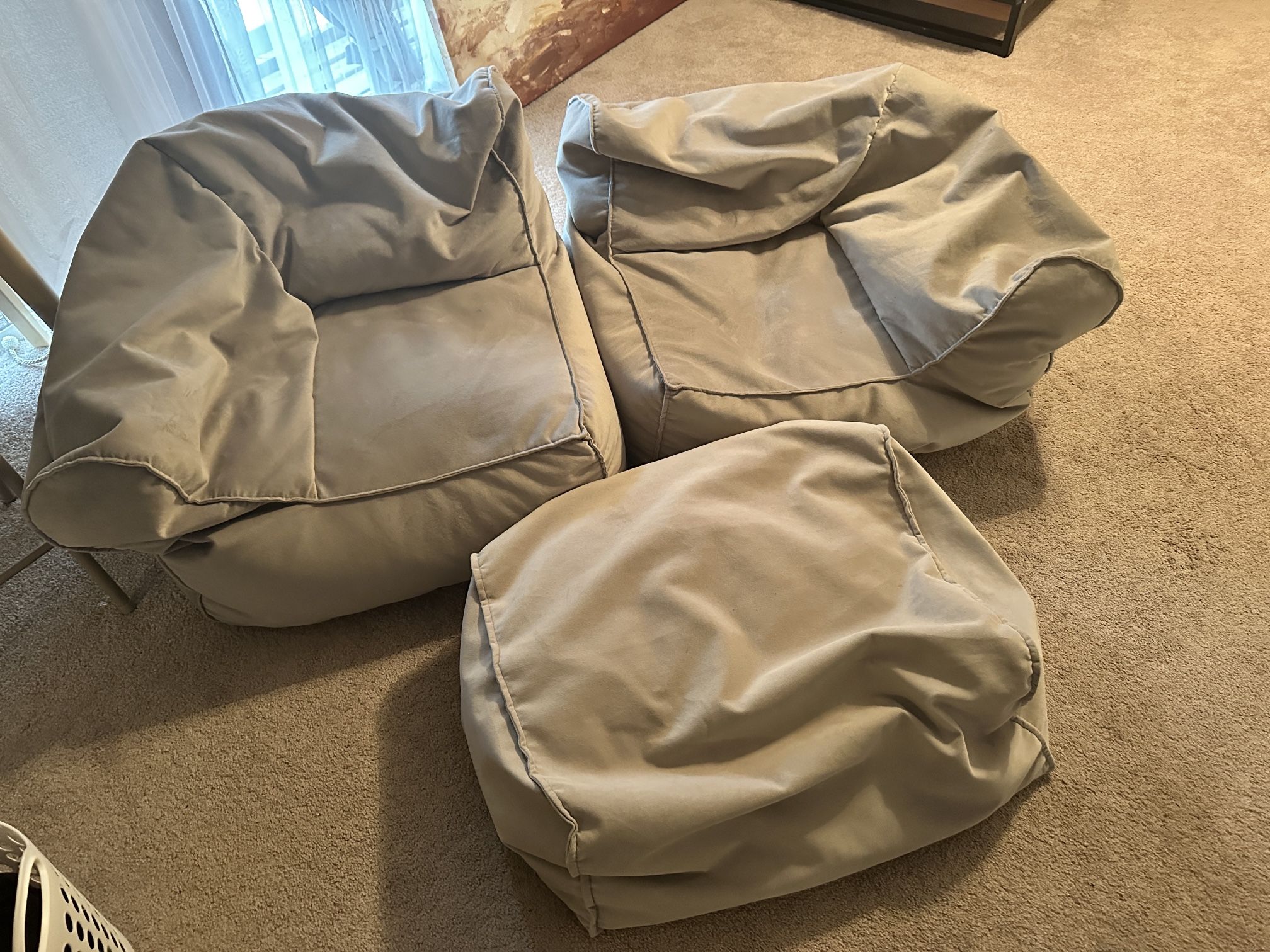 3 pieces bean bag seat sofa chair