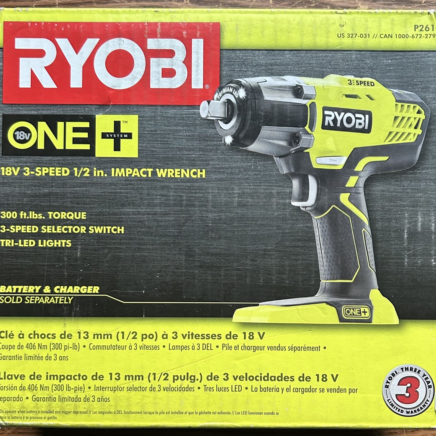 RYOBI P261 ONE 18V Cordless 3 Speed 1 2 in. Impact Wrench Tool Only for Sale in Lindenhurst NY OfferUp