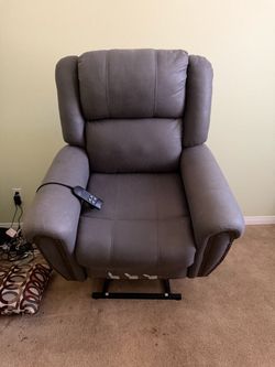 Gray Power Lift Recliner Chair