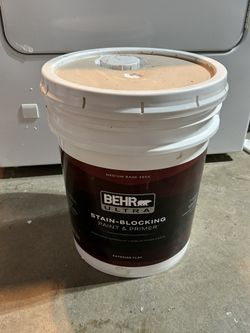  BEHR ULTRA 5 gallon Flat Exterior Paint & Primer Pintura Light Tan Beige Cream Cubeta Gallones 5