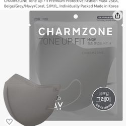 CHARMZONE Tone Up Fit Premium Protective Fashion Mask 25EA, Beige/Grey/Navy/Coral, S/M/L, Individually Packed Made in Korea