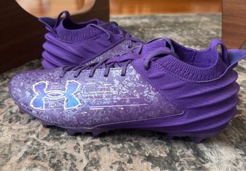 NEW Men's Size 14 Under Armour Blur 2 MC Football Cleats Purple UA (contact info removed)-500