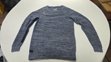 G-Star RAW blue knit sweater, size large.