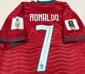 Puma Portugal Ronaldo CR7 Home red jersey with 2026 fifa World Cup patches