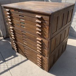Vintage Blueprint Cabinet. 