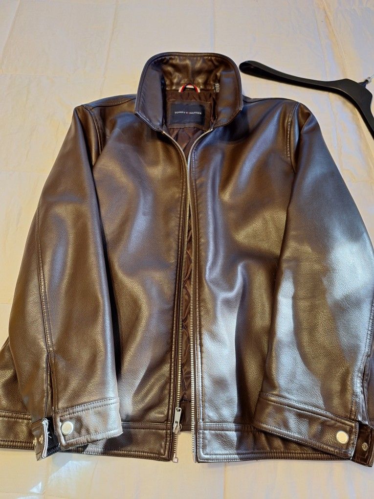 Men's XXL Tommy Hilfiger Brown Leather Jacket