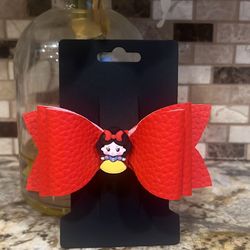 Red princess hair bow clip