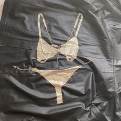Metal Bra And Thong 