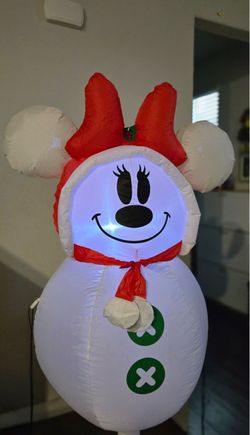 Disney Minnie Mouse 3.5 Ft Light-Up Snowman Inflatable – Holiday Decor