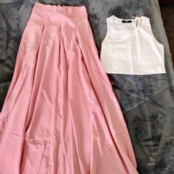  NEW PINK Long Skirts With Top