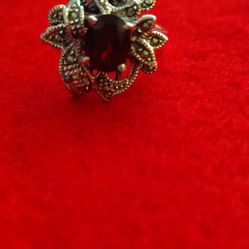 Anillo d plata Con Ruby  925 silver