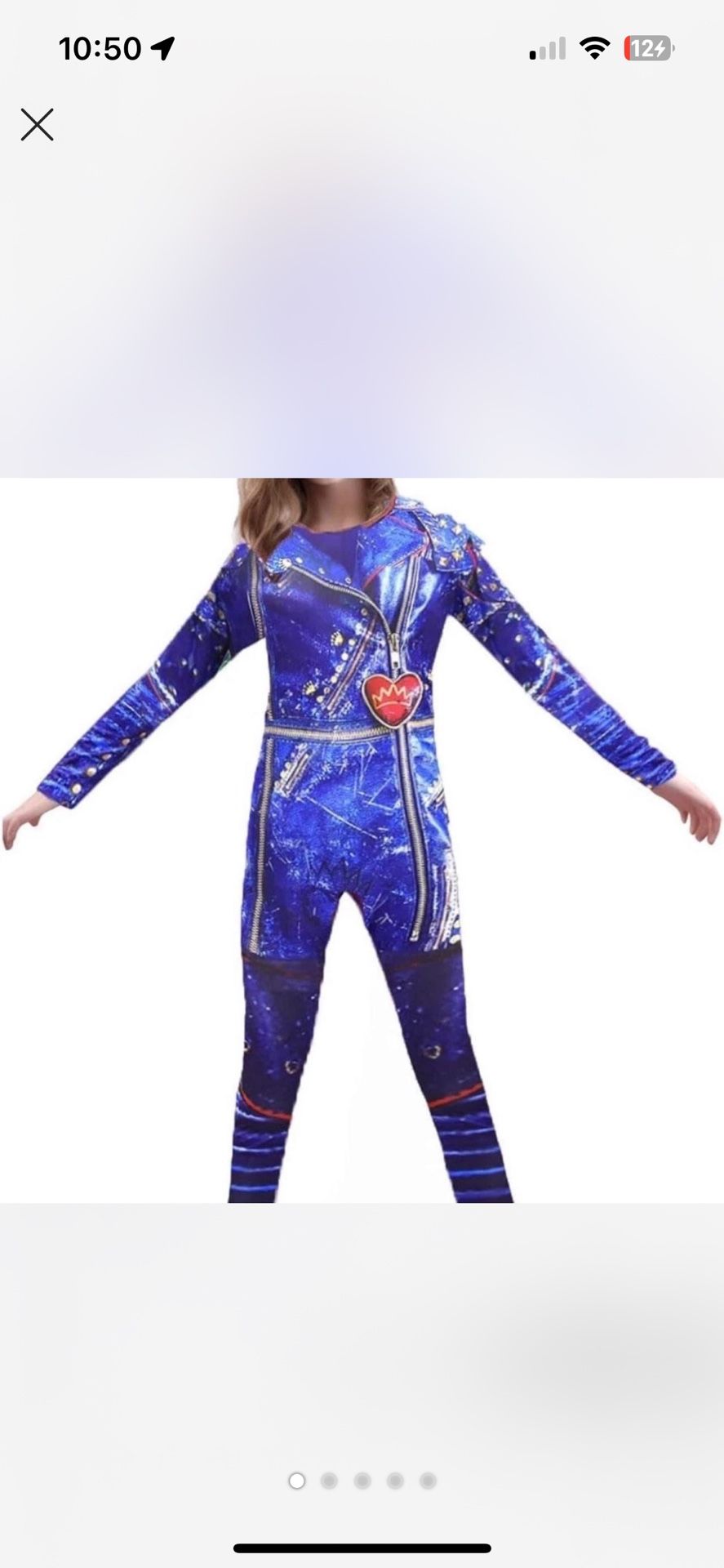 Girls Descendants 3 Evie Costume Jumpsuit, Gloves & Wig. Cosplay