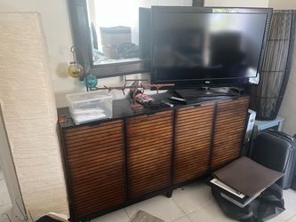 Wood Slat Door Sideboard / Media Console