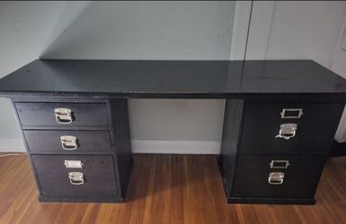 Desk Potterybarn Black Wood