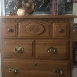 Youth Oak Twin Bedroom Set -2 Dressers 2Bookshelves,